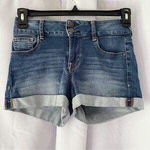Wallflower The Ultra Fit Denim Jean Shorts Women's Juniors Size 5 Mid Rise